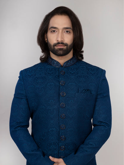 Peacock Blue Indo Western