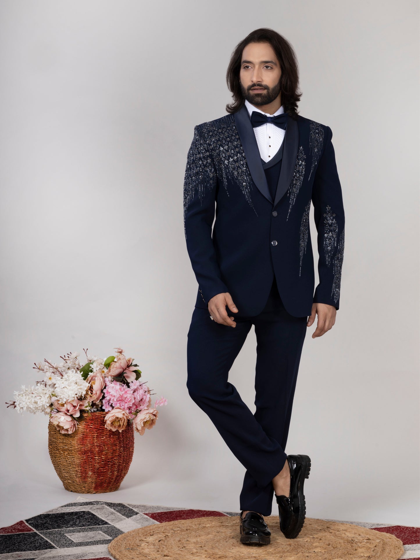 RAXON Men’s Handwork Tuxedo Suit