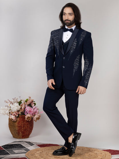 RAXON Men’s Handwork Tuxedo Suit