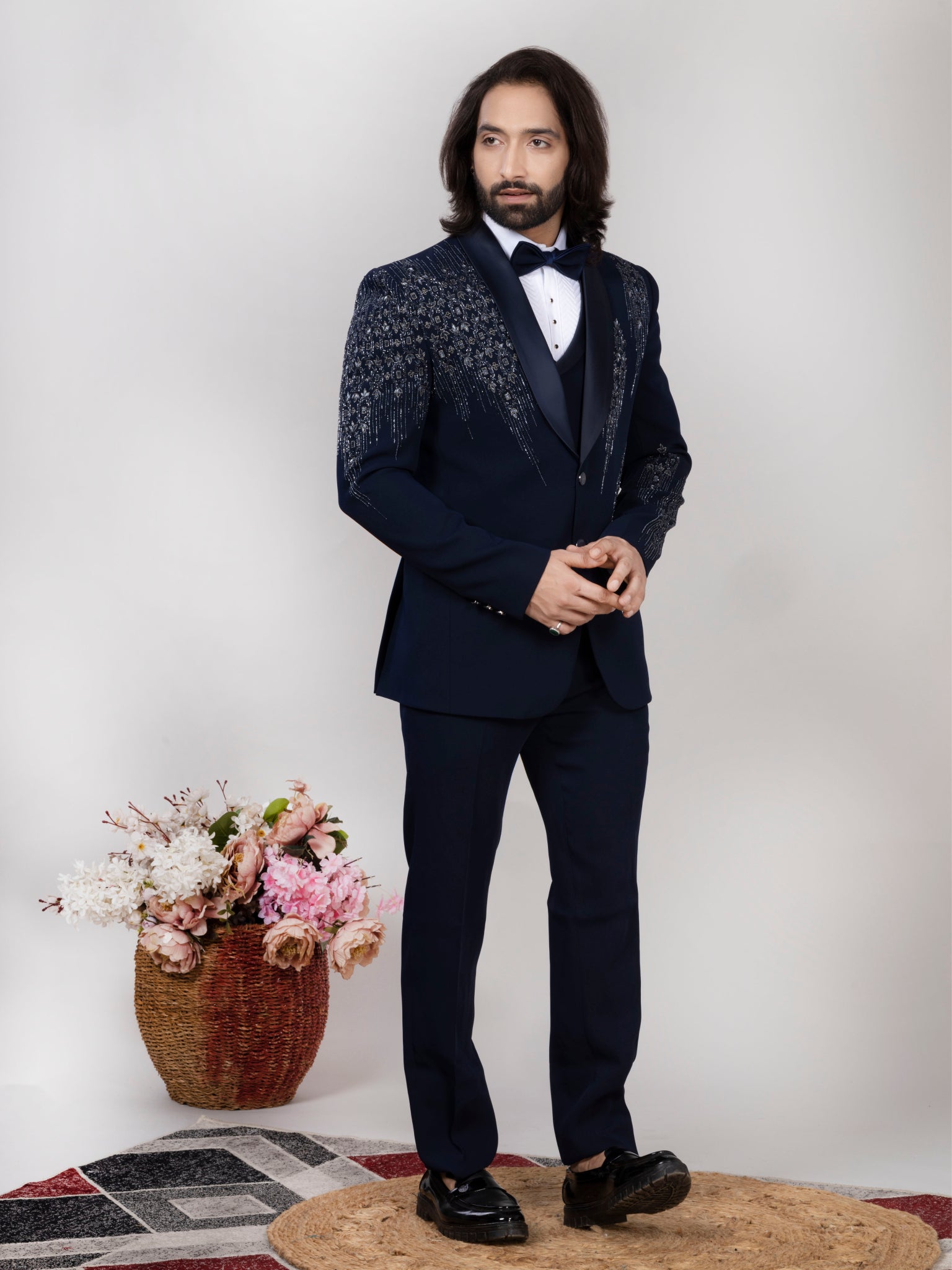 RAXON Men’s Handwork Tuxedo Suit