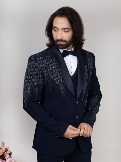 RAXON Men’s Handwork Tuxedo Suit