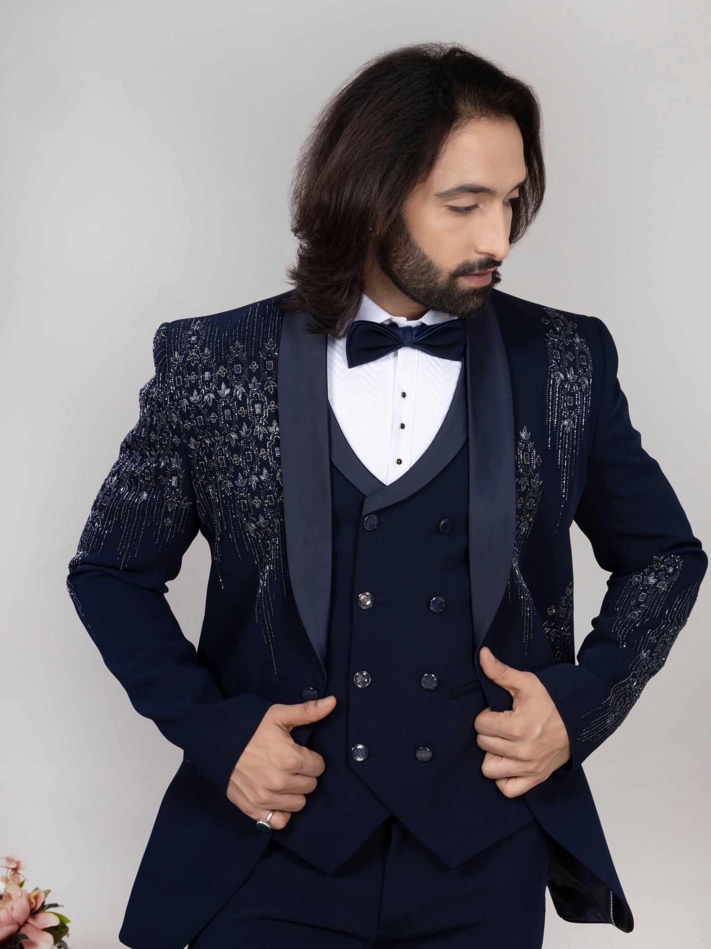 RAXON Men’s Handwork Tuxedo Suit