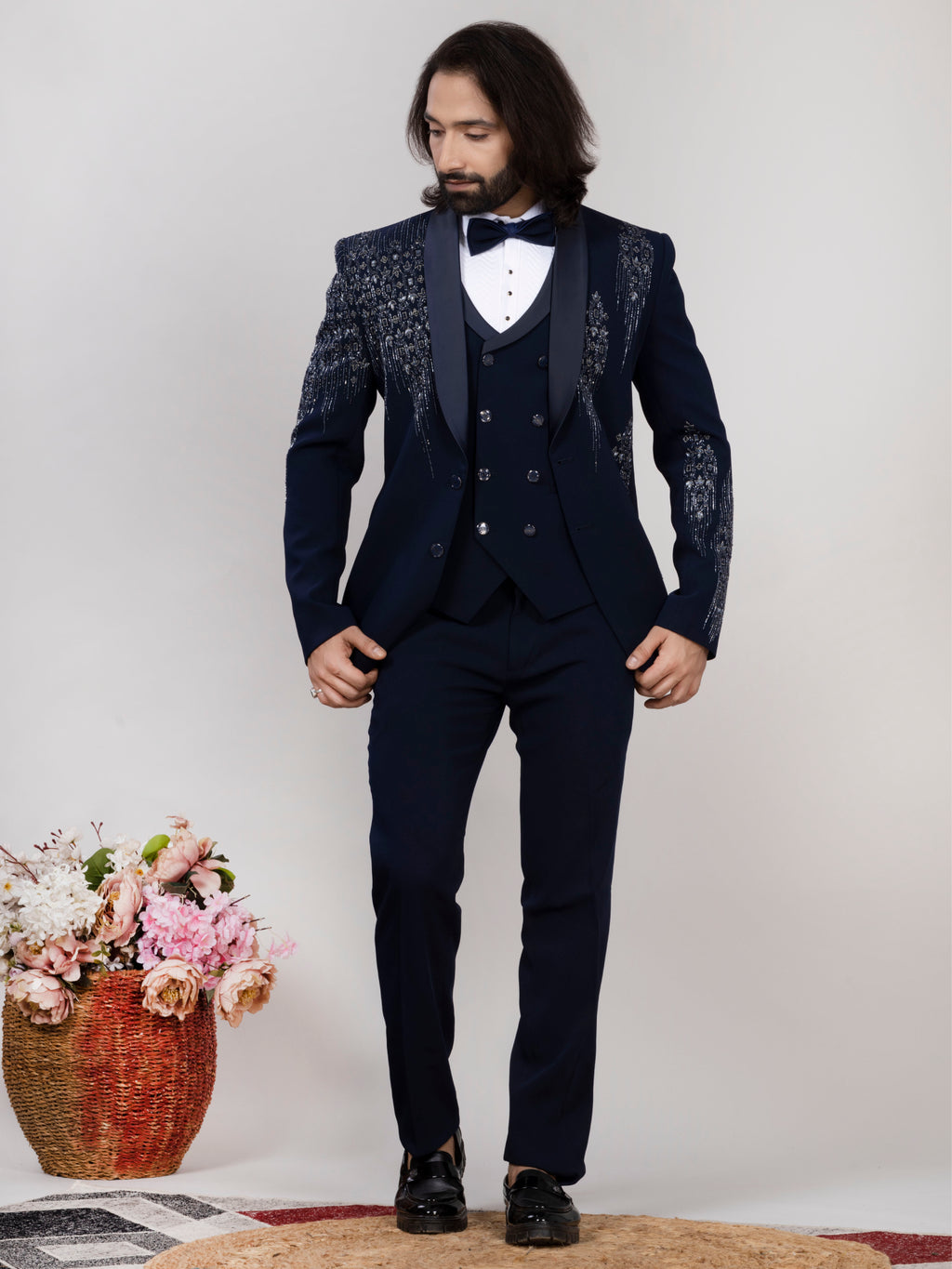 RAXON Men’s Handwork Tuxedo Suit