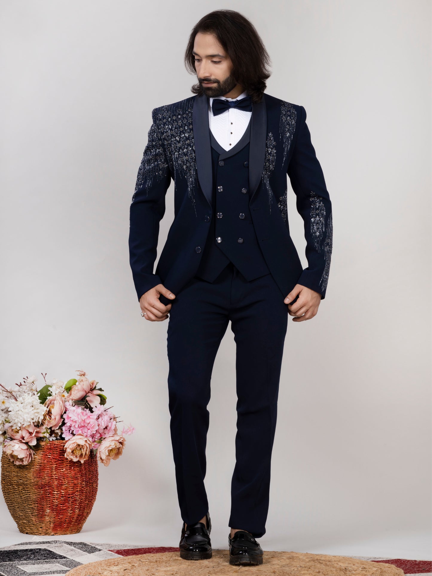 RAXON Men’s Handwork Tuxedo Suit