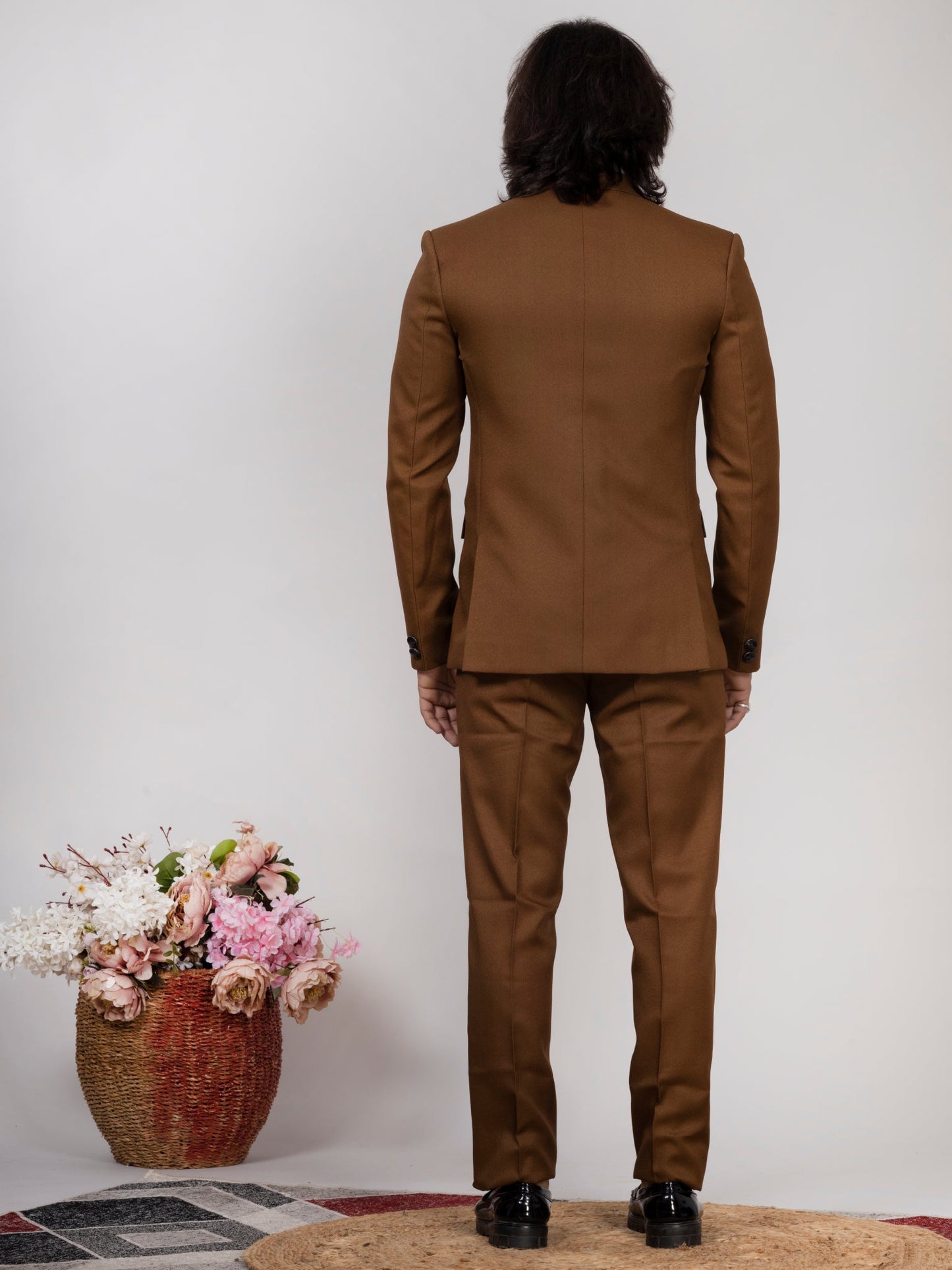 Mustard 3-Piece Tuxedo Suit with Black Tuxedo Jacket