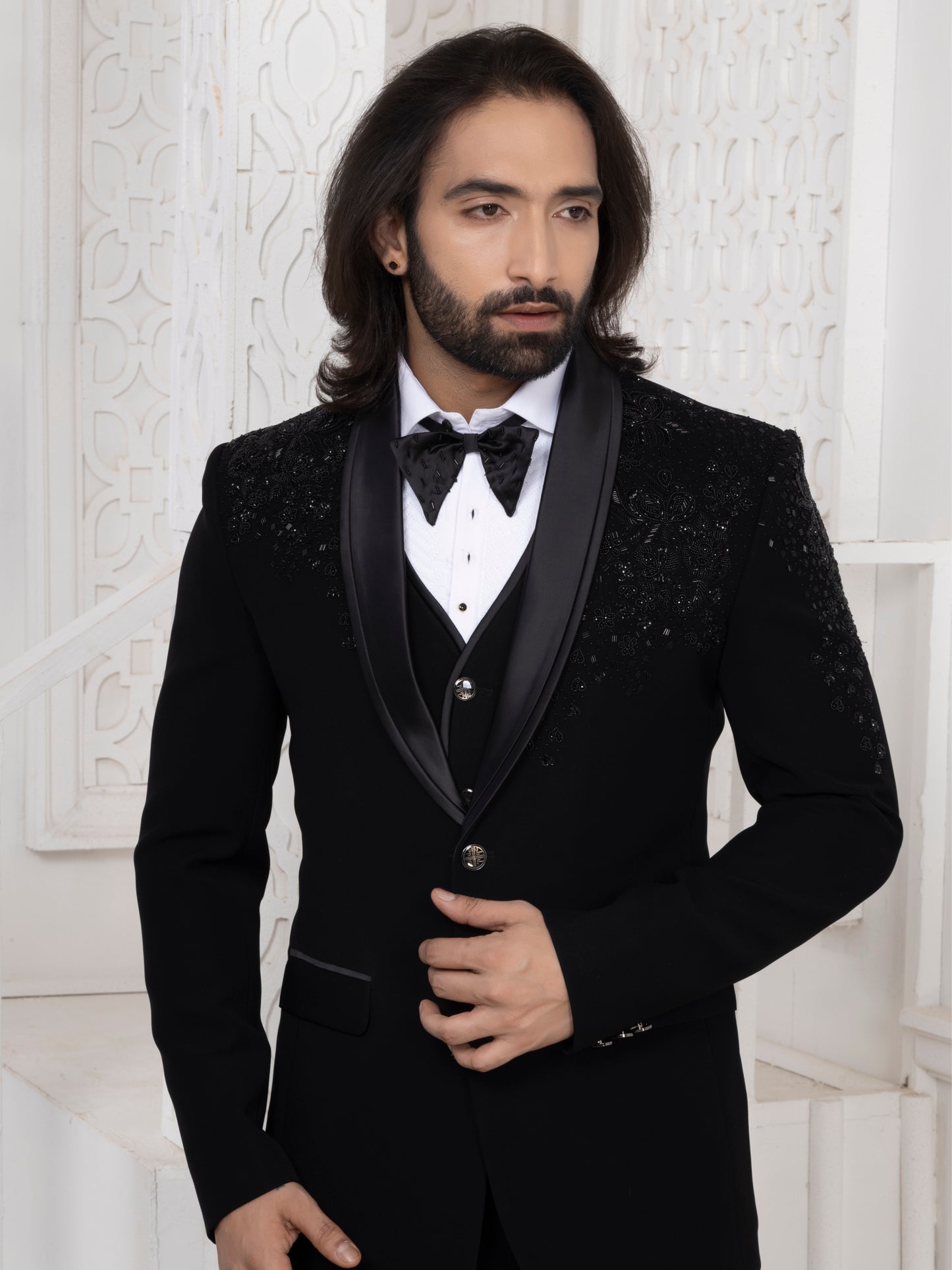 Black Armani Tuxedo Suit for Men