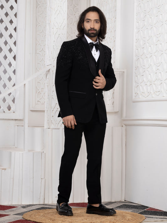 Black Armani Tuxedo Suit for Men for Wedding