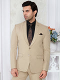 Beige Linen Texture 2 Piece Suit for Men