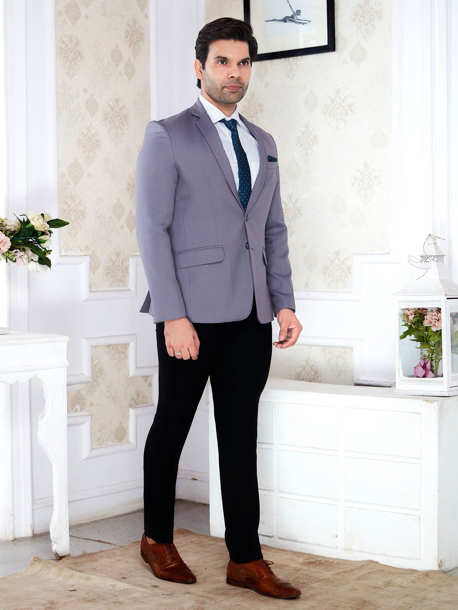 Men’s Premium Textured  Blazer – Regular Fit Formal Party Wear Coat