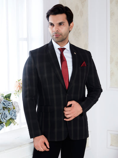 Men’s Premium Check Blazer – Regular Fit Formal Party Wear Coat
