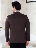 Men brown regular fit blazer