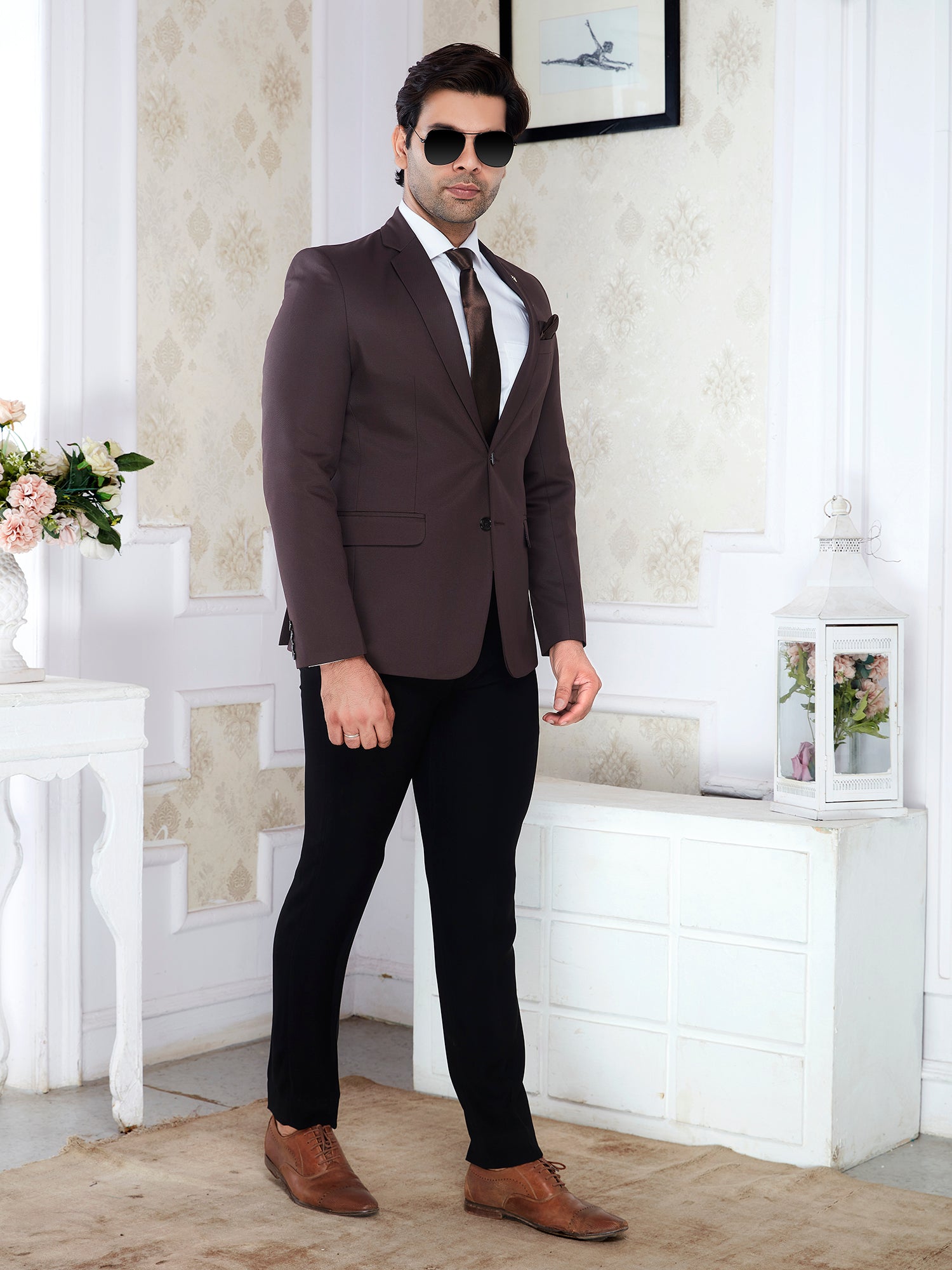 Poly TR blazer men brown