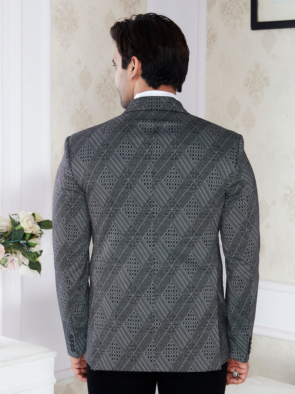 Men’s Premium Check Designer Pattern Blazer