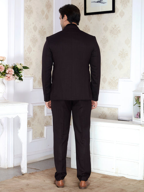 Raxon® Premium Textured Brown Men’s Regular Fit Formal Blazer