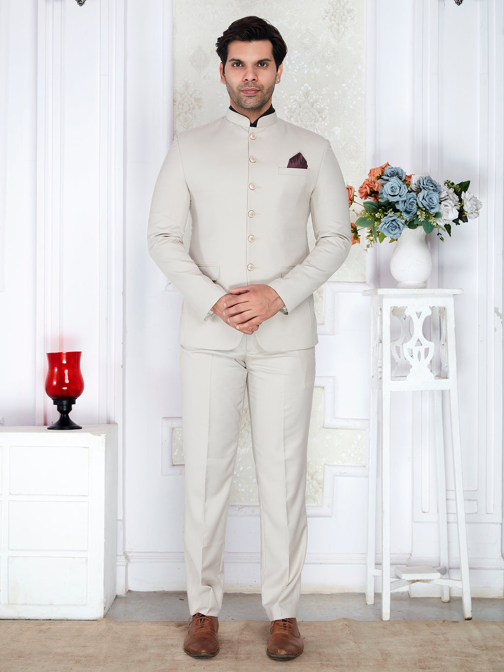 Off White Jodhpuri Suit
