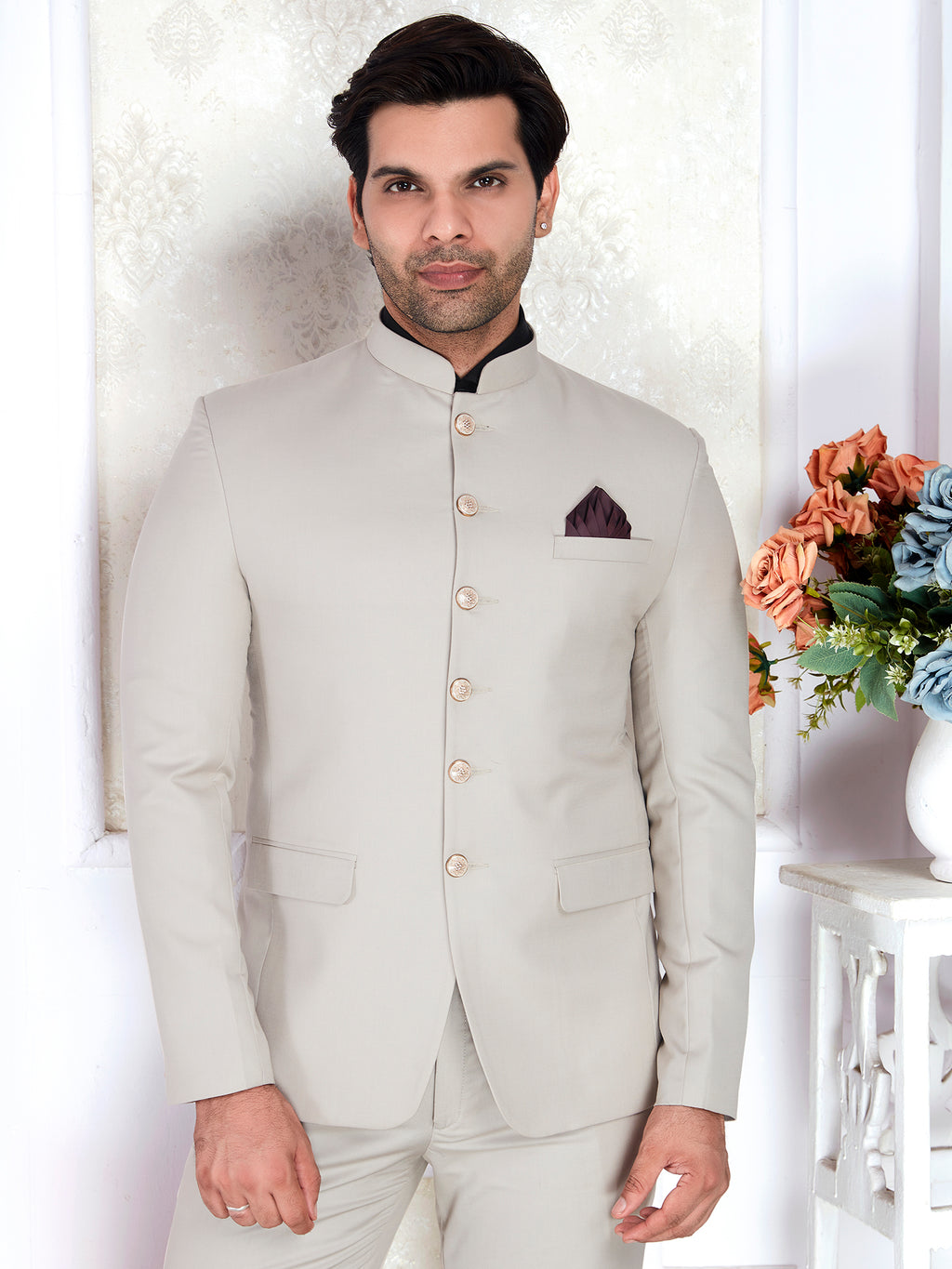 Off White Jodhpuri Suit