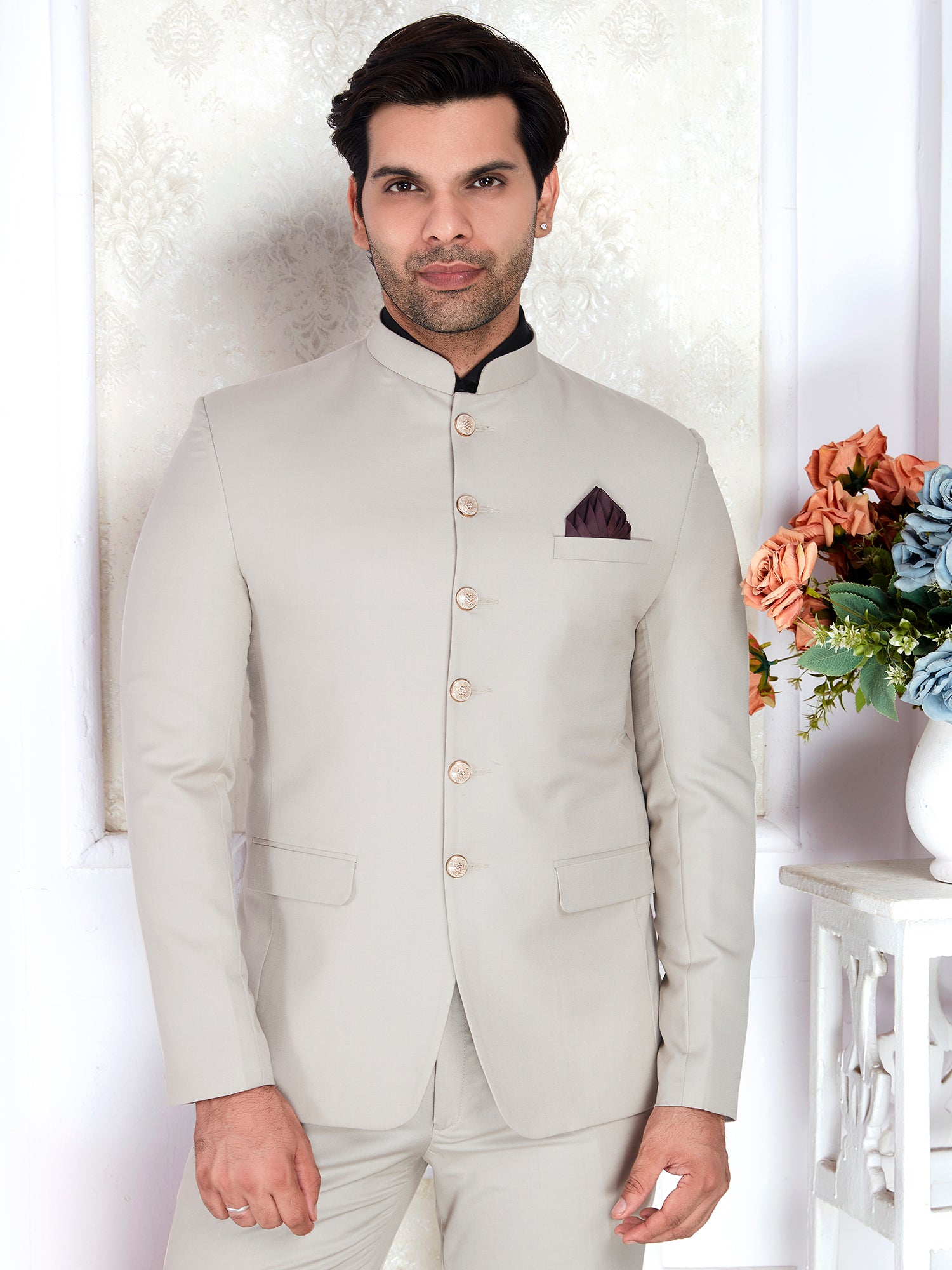 Off White Jodhpuri Suit