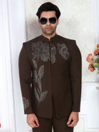 Brown Handwork Jodhpuri Suit