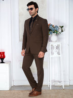 Regular fit brown suit men