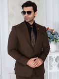 Office wear suit men brown