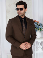 Office wear suit men brown