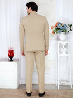 Men beige prince suit wedding