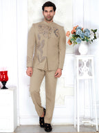 Designer jodhpuri beige suit
