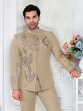 Raxon® beige handwork jodhpuri suit