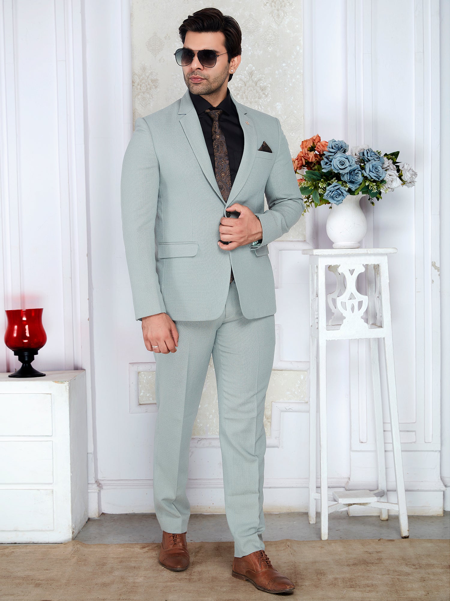 Sage Green Premium Formal Blazer for Men Regular Fit