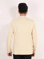 Raxon Beige Matty Regular Fit Single Breasted Blazer
