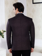Raxon Brown Jute Texture Men’s Regular Fit Formal Blazer