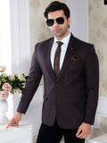 Raxon Brown Jute Texture Men’s Regular Fit Formal Blazer