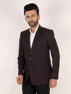 Raxon Coffee Brown Matty Regular Fit Single Breasted Blazer