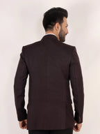 Raxon Coffee Brown Matty Regular Fit Single Breasted Blazer