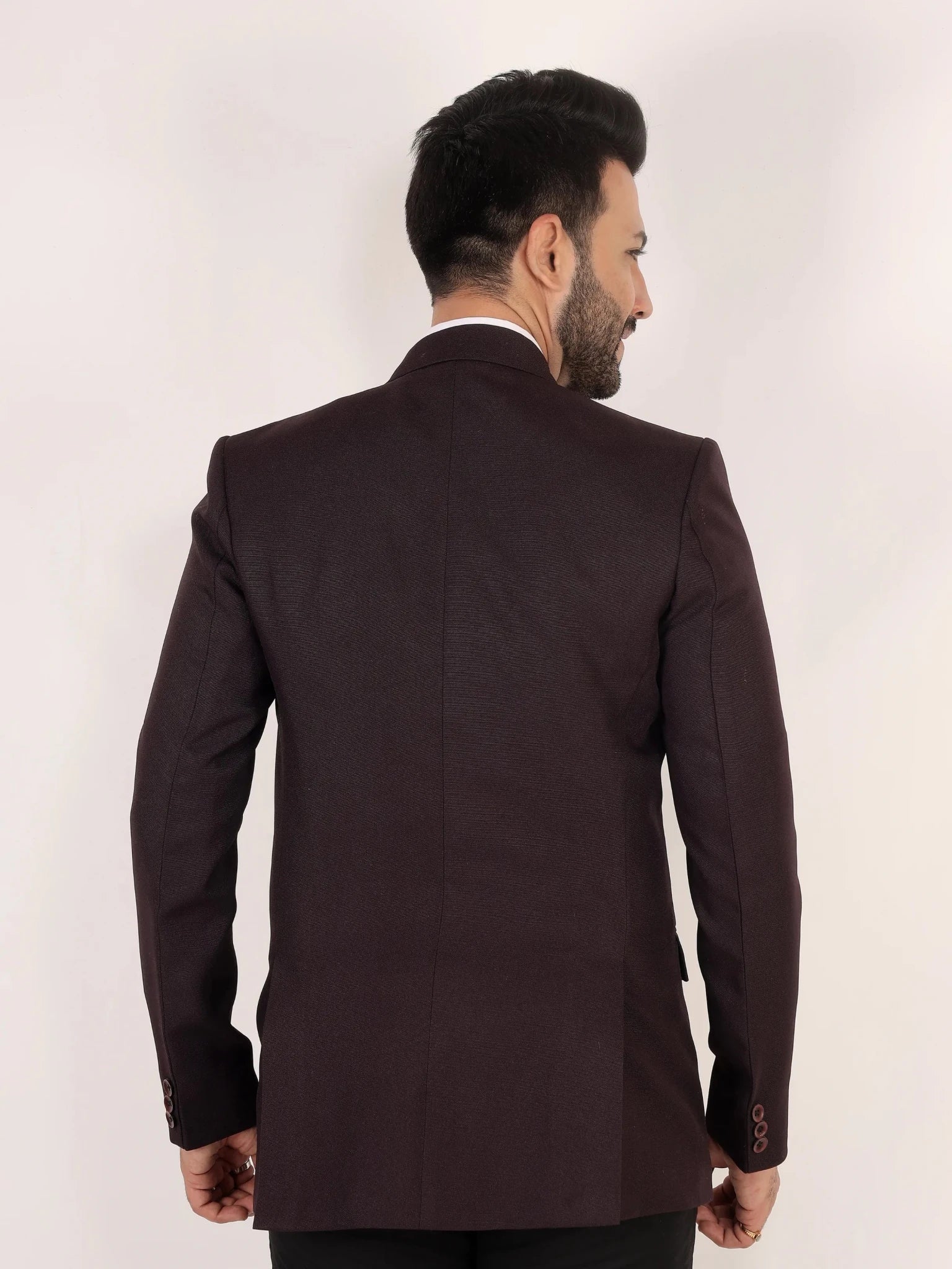 Raxon Coffee Brown Matty Regular Fit Single Breasted Blazer