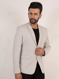 Raxon Dusty Light Grey Textured Formal Blazer