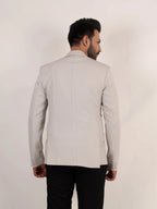 Raxon Dusty Light Grey Textured Formal Blazer