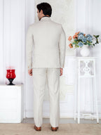 Raxon Ivory Beige Bandhgala Suit for Men Regular Fit Wedding