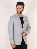 Raxon Light Grey Matty Regular Fit Single Breasted Blazer