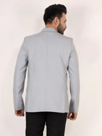 Raxon Light Grey Matty Regular Fit Single Breasted Blazer