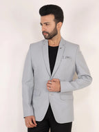 Raxon Light Grey Matty Regular Fit Single Breasted Blazer