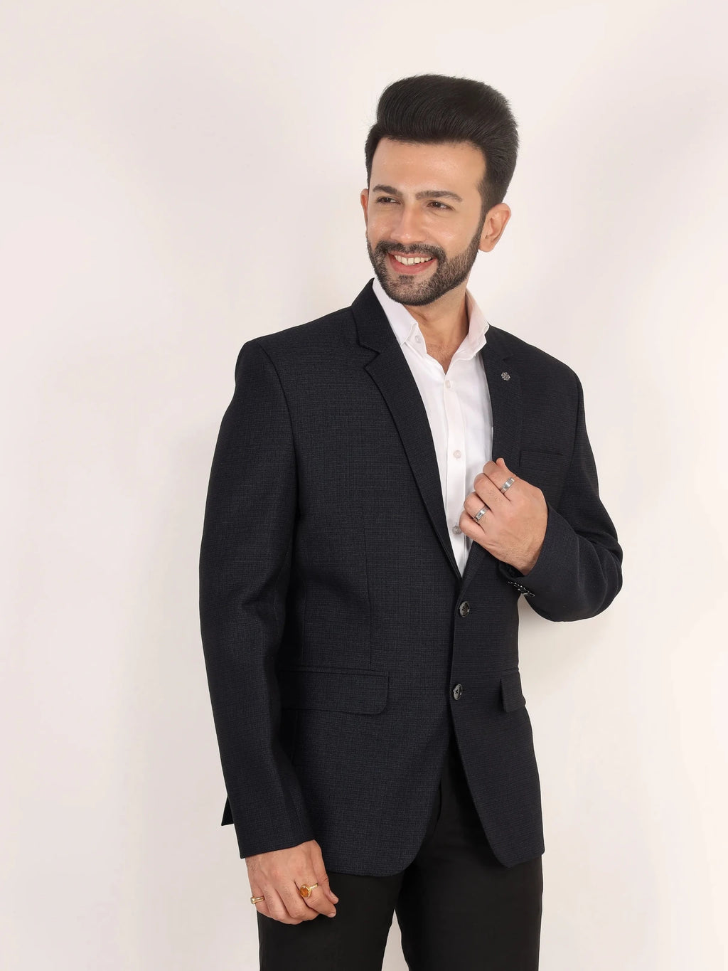 Raxon Men's Navy Blue TR Formal Blazer Signature Collection