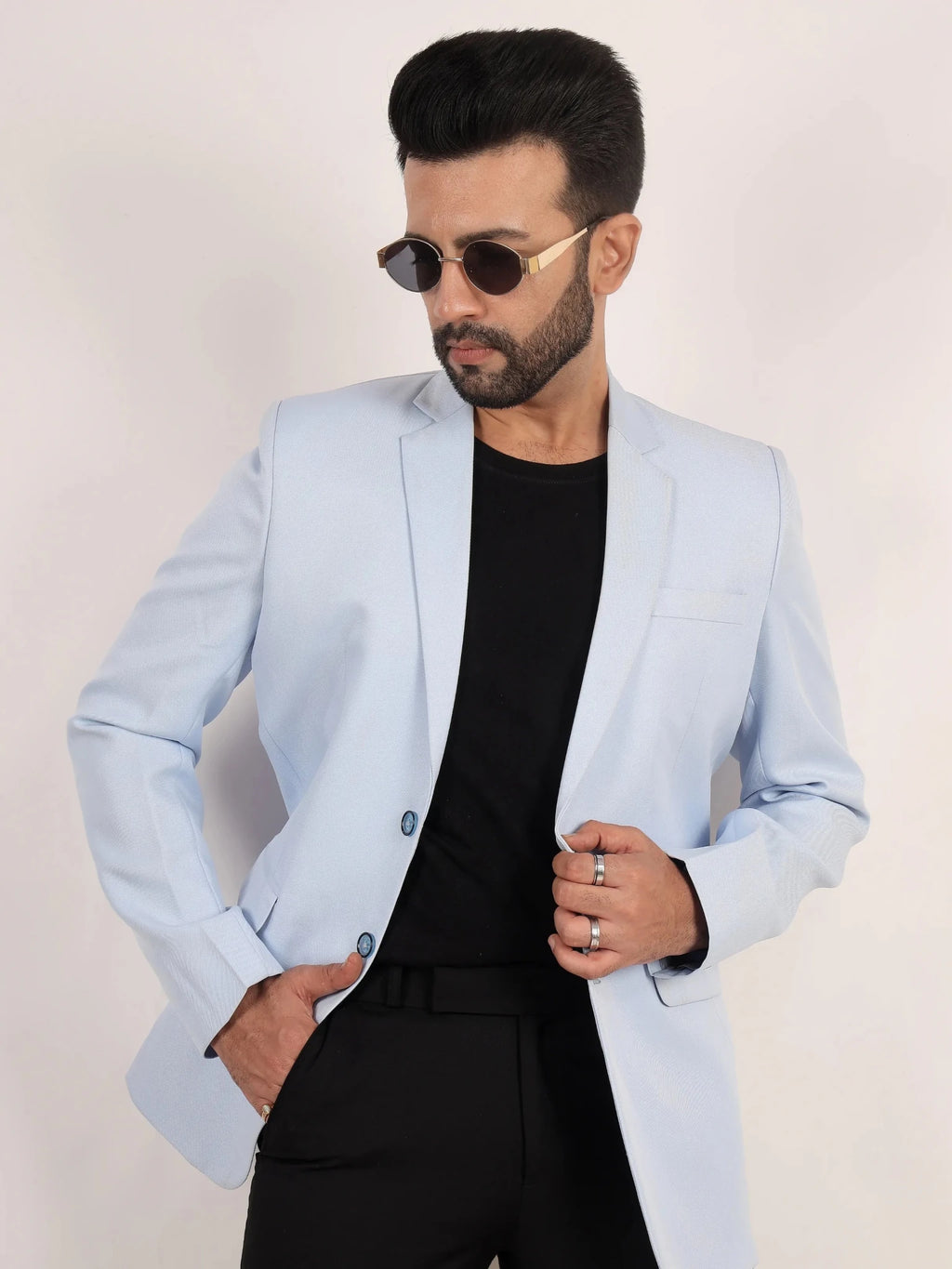 Raxon Powder Blue Director Twill Formal Blazer