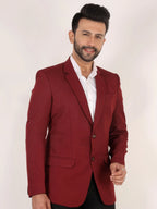 Raxon Red Matty Regular Fit Single Breasted Blazer