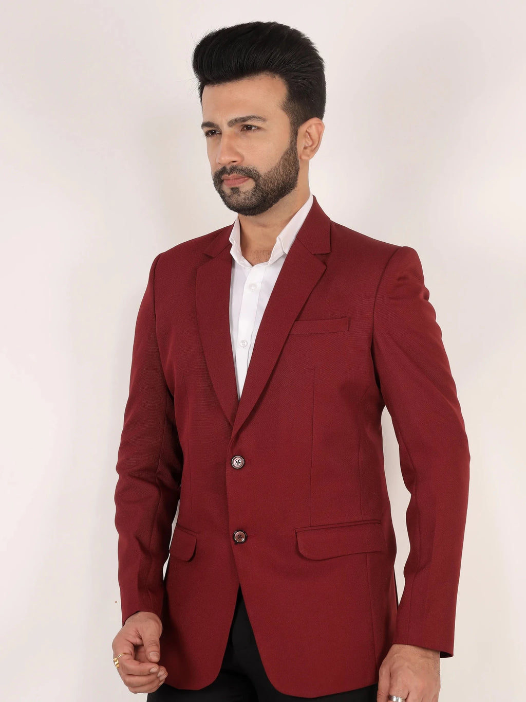 Raxon Red Matty Regular Fit Single Breasted Blazer