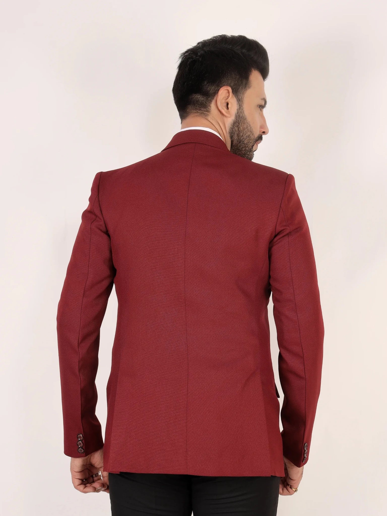 Raxon Red Matty Regular Fit Single Breasted Blazer