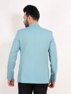 Raxon Sky Blue Matty Regular Fit Single Breasted Blazer